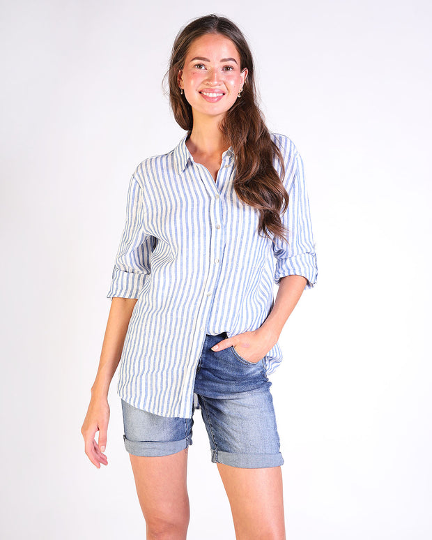 Melissa Stripe Linen Shirt